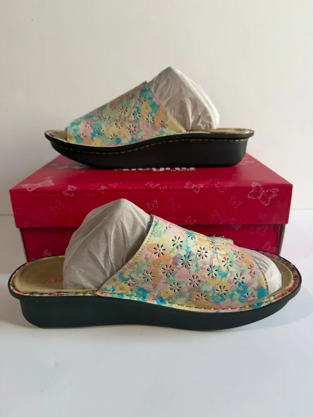 Alegria Julee WIDE Earth Goddess Sandals Floral Womens Shoes EU 41 10.5-11 NEW